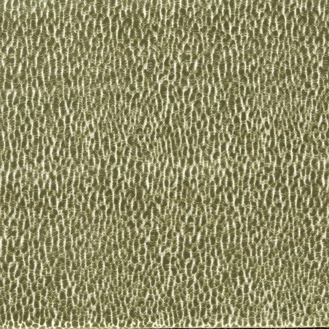 Mossy olive velvet with pale irregular cellular markings and a softly lustrous pile