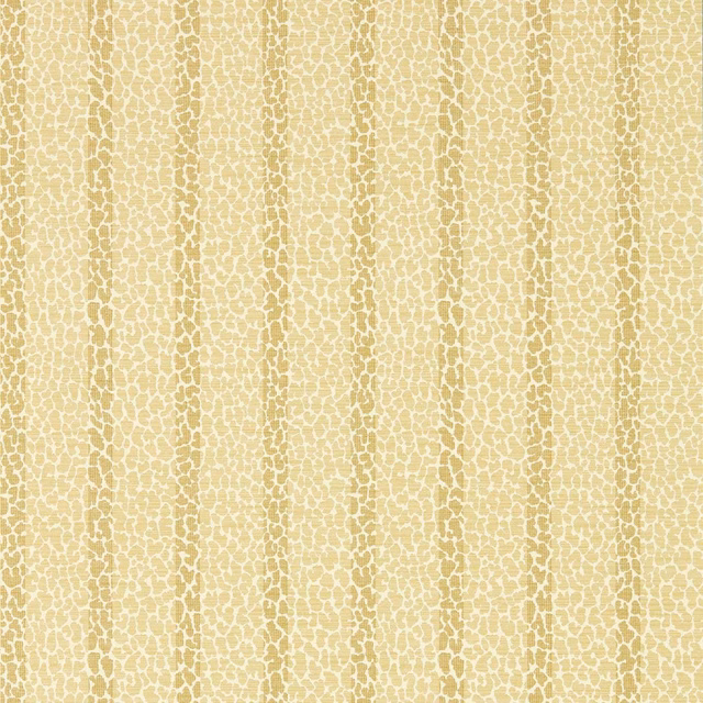 Muted bamboo yellow wallpaper with fine irregular cream vertical stripe markings