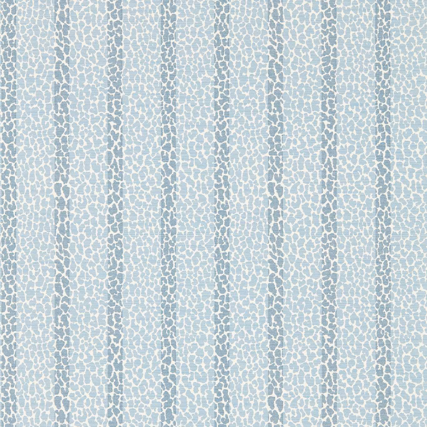 Pale cornflower blue wallpaper with chalk-white pebble stripes and fine vertical texture