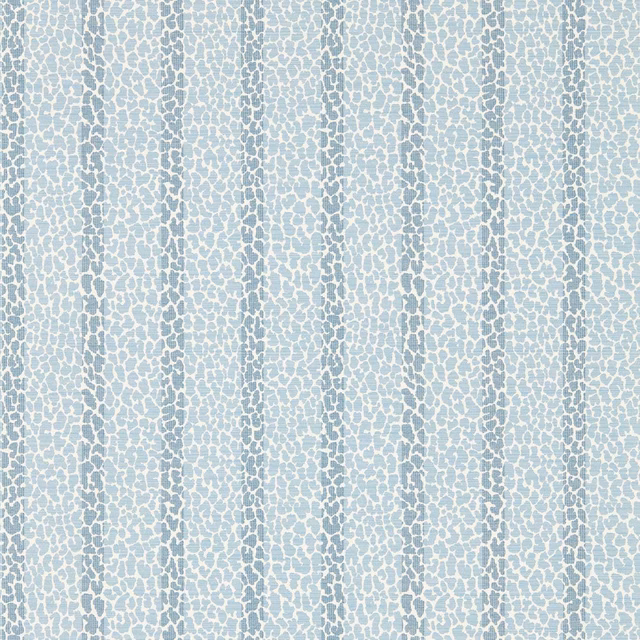 Pale cornflower blue wallpaper with chalk-white pebble stripes and fine vertical texture