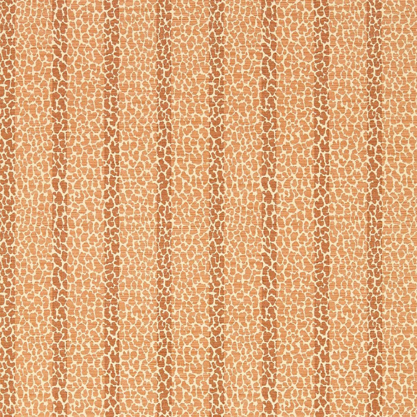 Paprika terracotta wallpaper with cream pebble-like marks in irregular vertical stripes