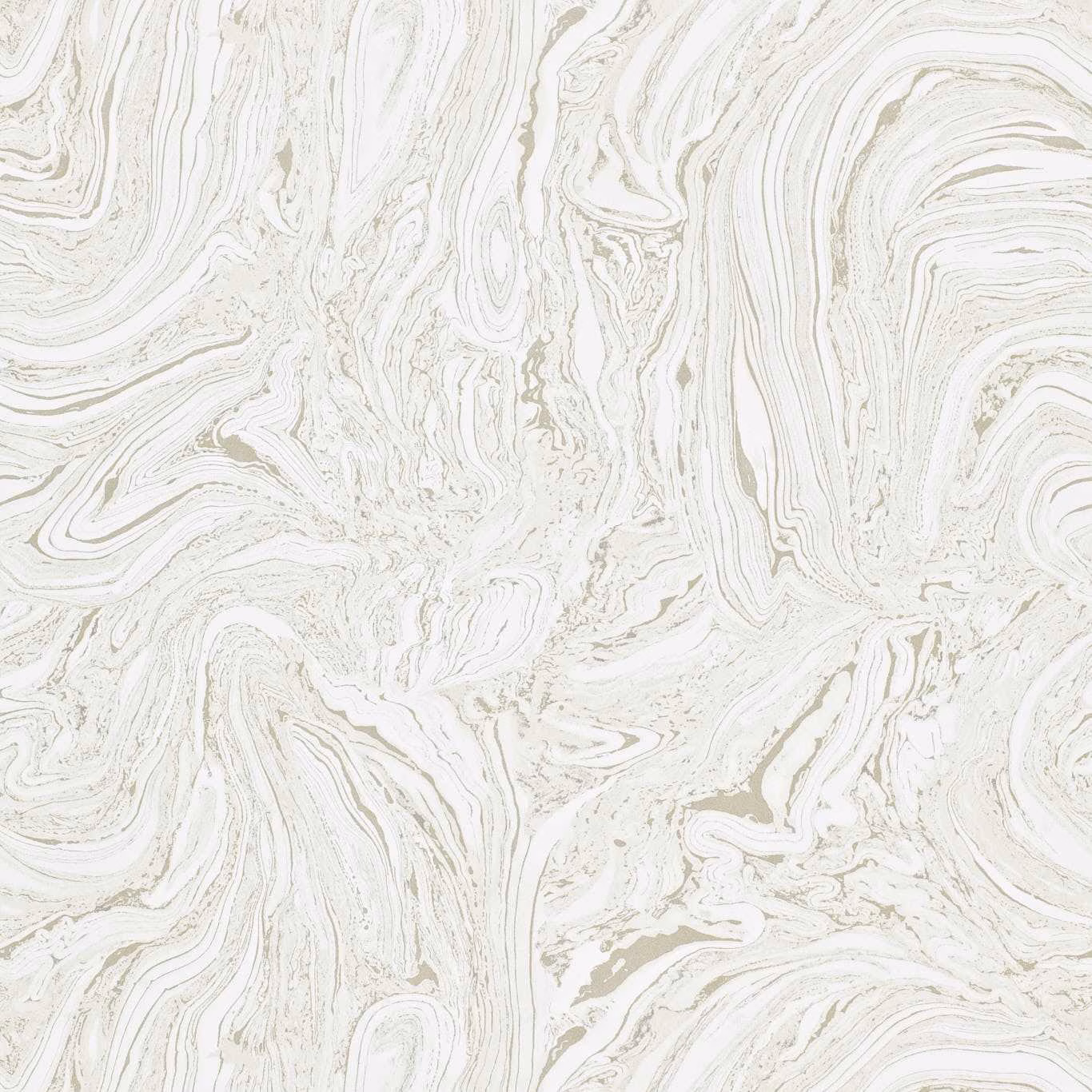 Ivory Moonstone wallpaper with pale sage-grey swirling marbled lines