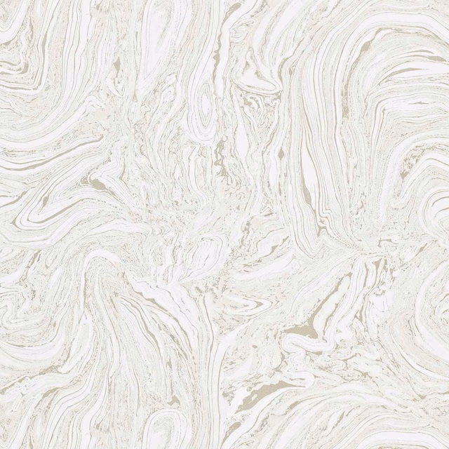 Ivory Moonstone wallpaper with pale sage-grey swirling marbled lines