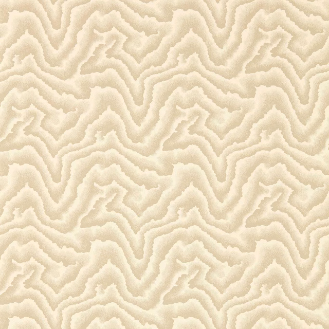 Warm ivory wallpaper with pale taupe, softly textured meandering contour bands