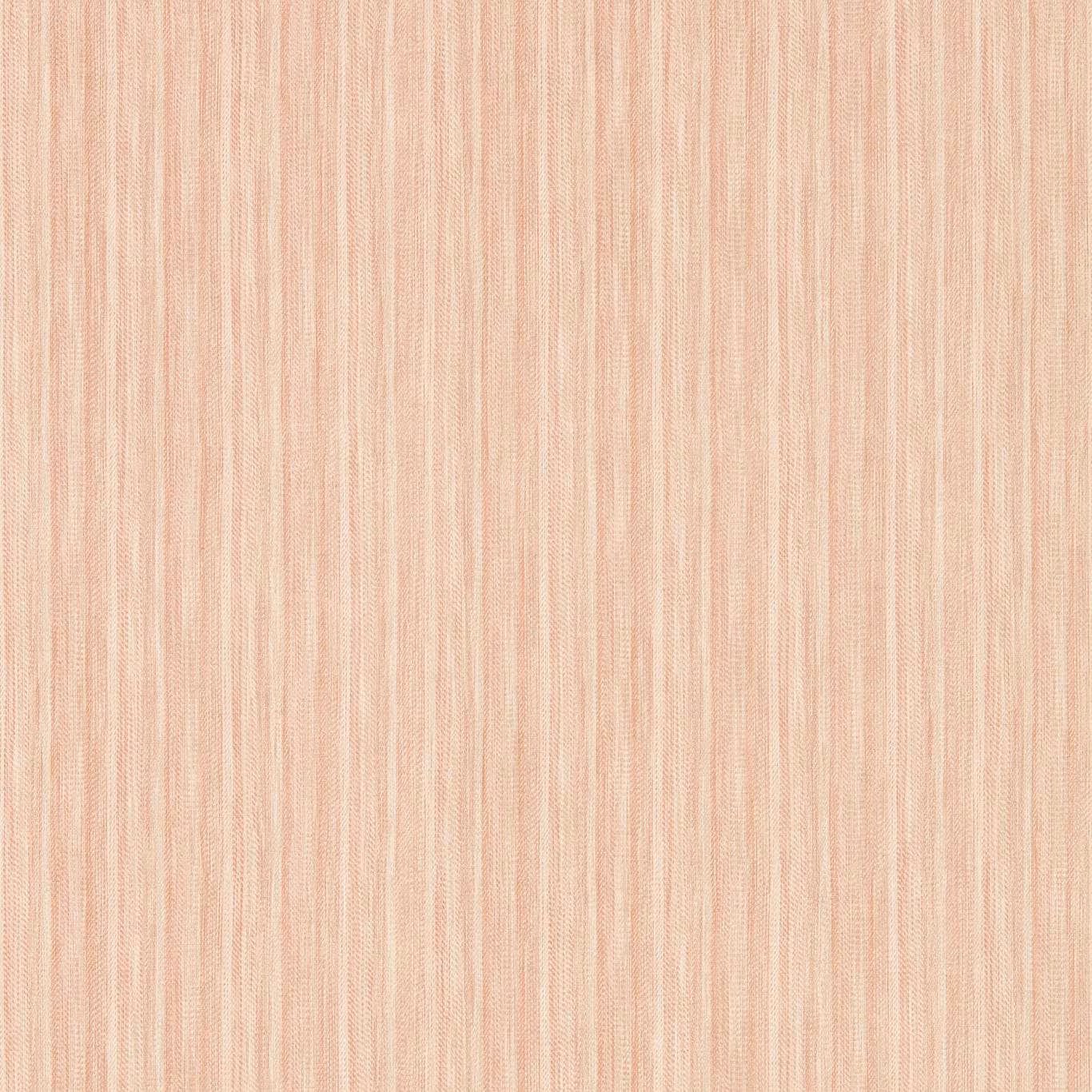 Soft blush pink wallcovering with fine vertical tonal striations and subtle texture