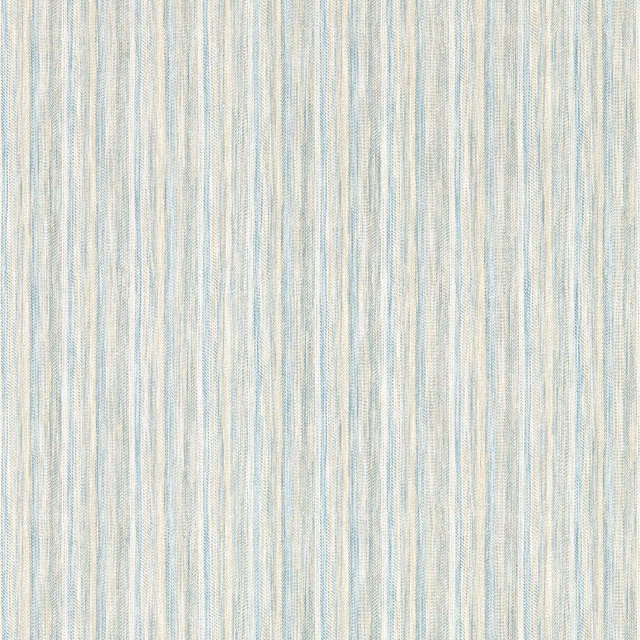 Pale French blue and cream wallpaper with softly irregular vertical striations