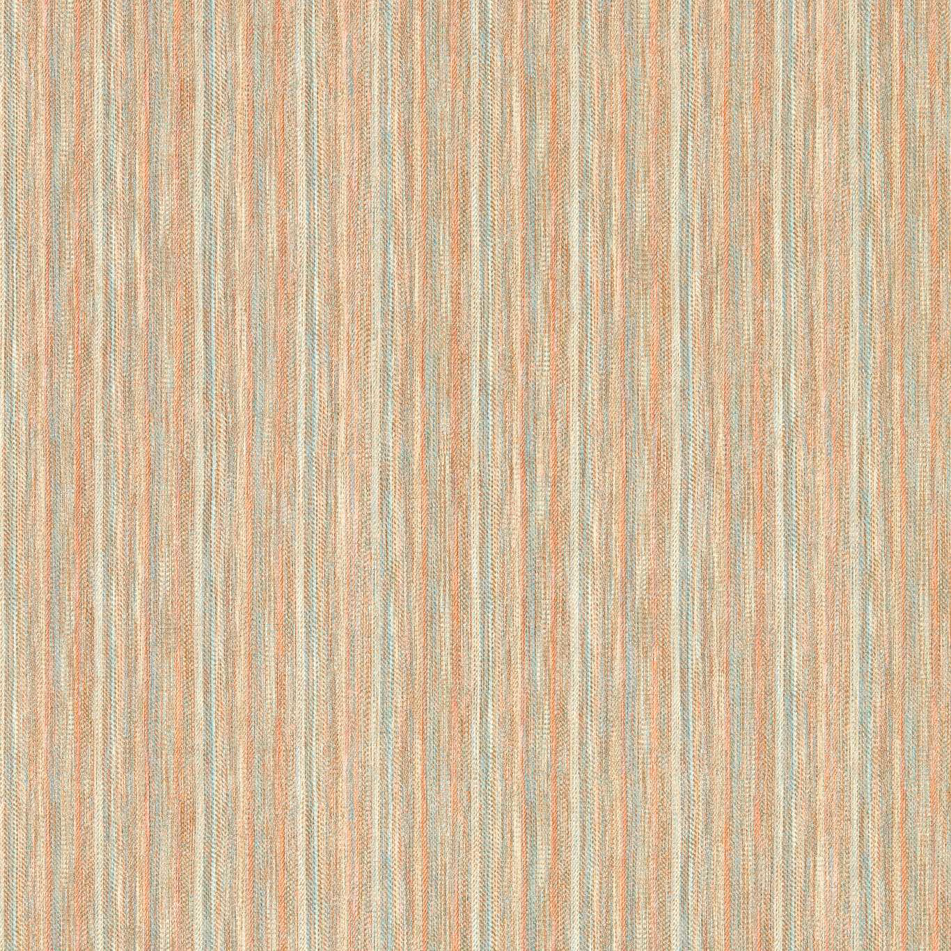 Rosewood, coral, seaglass and ivory vertical striated wallpaper swatch