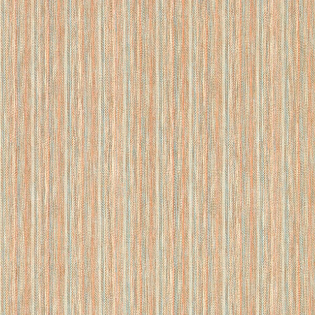 Rosewood, coral, seaglass and ivory vertical striated wallpaper swatch