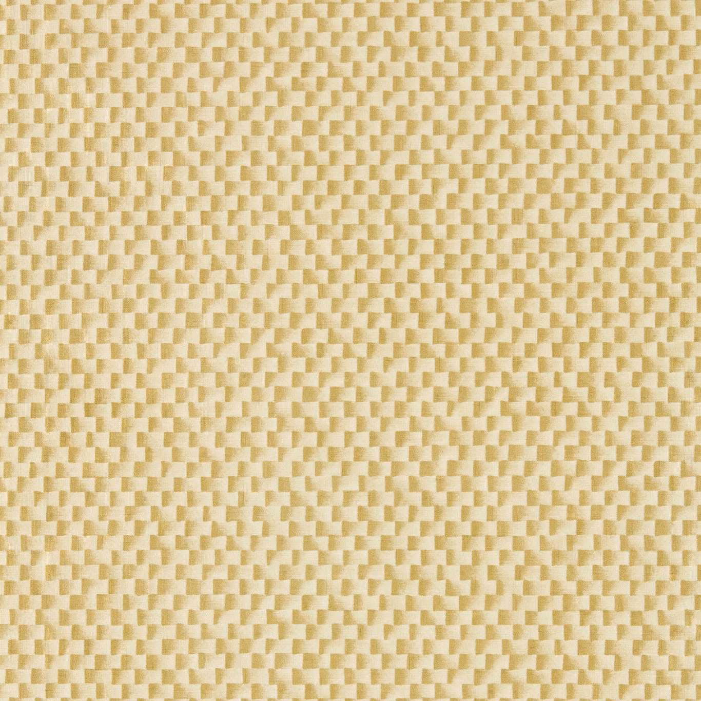 Warm bamboo-cream wallpaper with small interlocking stepped blocks in vertical columns