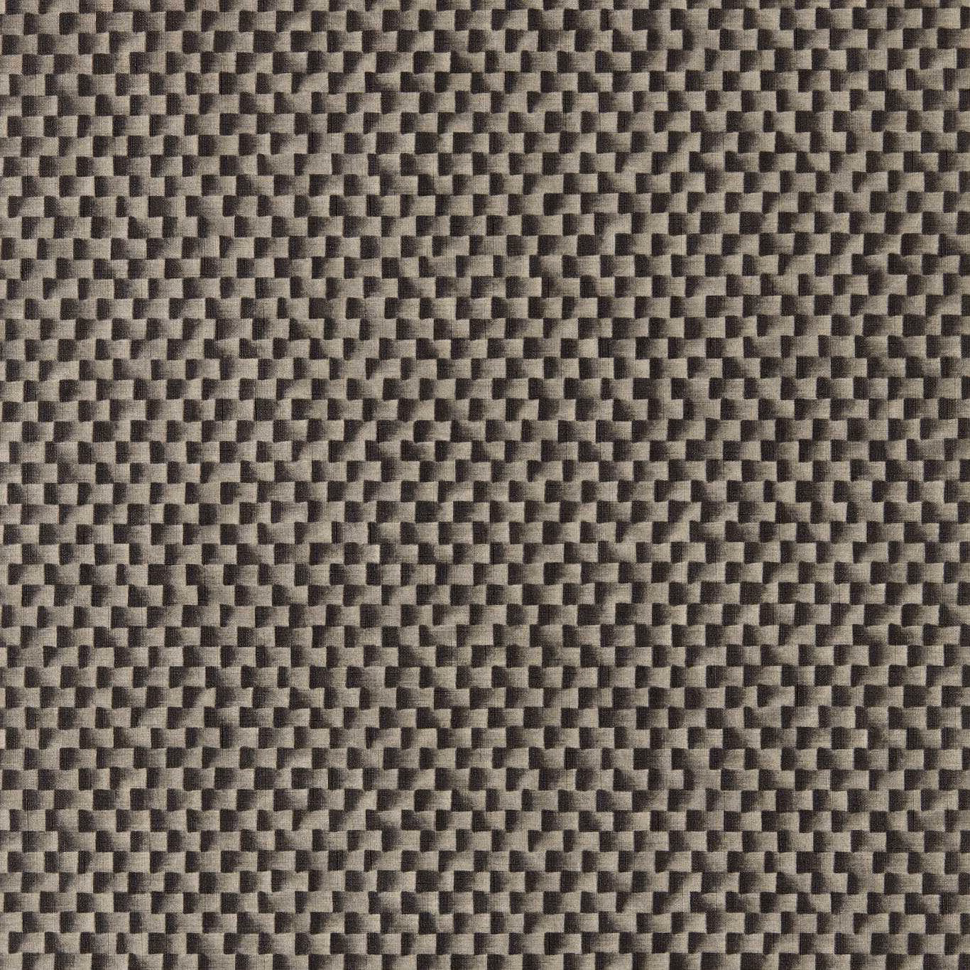 Charcoal-black wallpaper with a tactile miniature stepped geometric check pattern