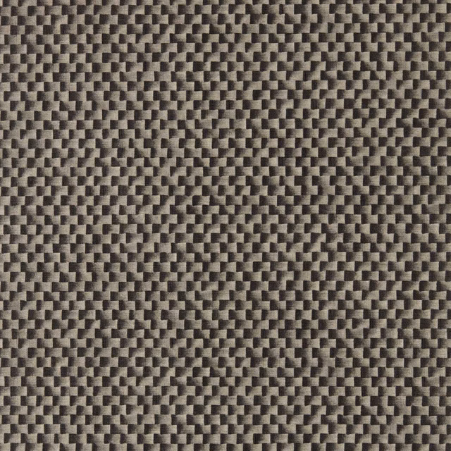 Charcoal-black wallpaper with a tactile miniature stepped geometric check pattern