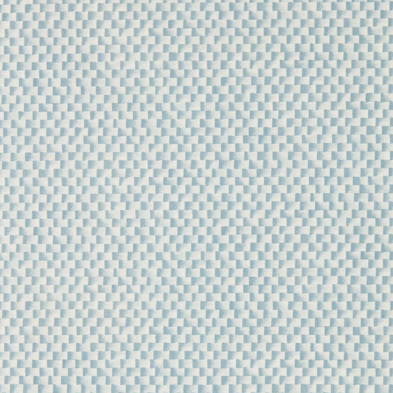 Pale cornflower blue wallpaper with a small, softly mottled geometric block pattern