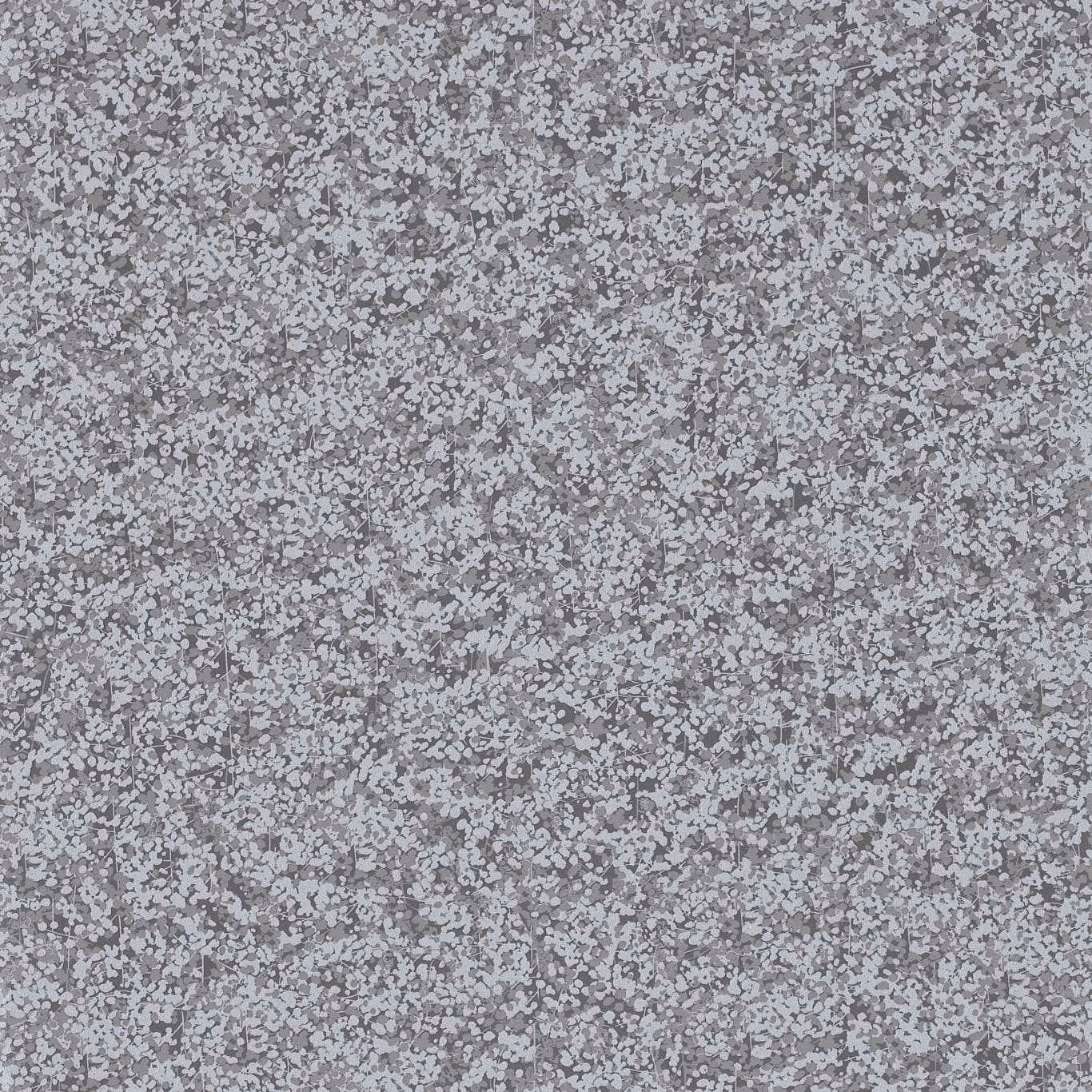 Cool steel grey wallpaper with dense pale flecks and granular coral-like texture