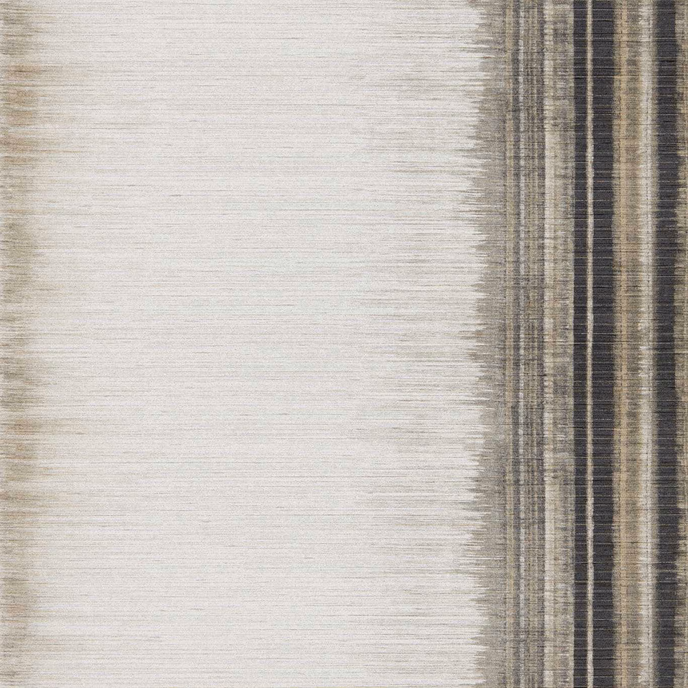 Pale flint grey wallpaper with fine horizontal striations and feathered charcoal vertical bands