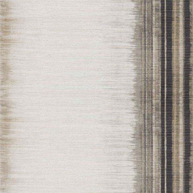 Pale flint grey wallpaper with fine horizontal striations and feathered charcoal vertical bands