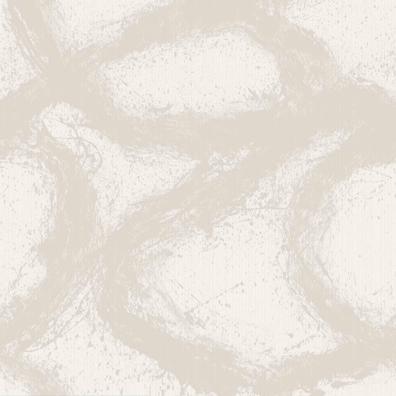 Pale oyster brushstrokes over a softly distressed cream wallpaper ground