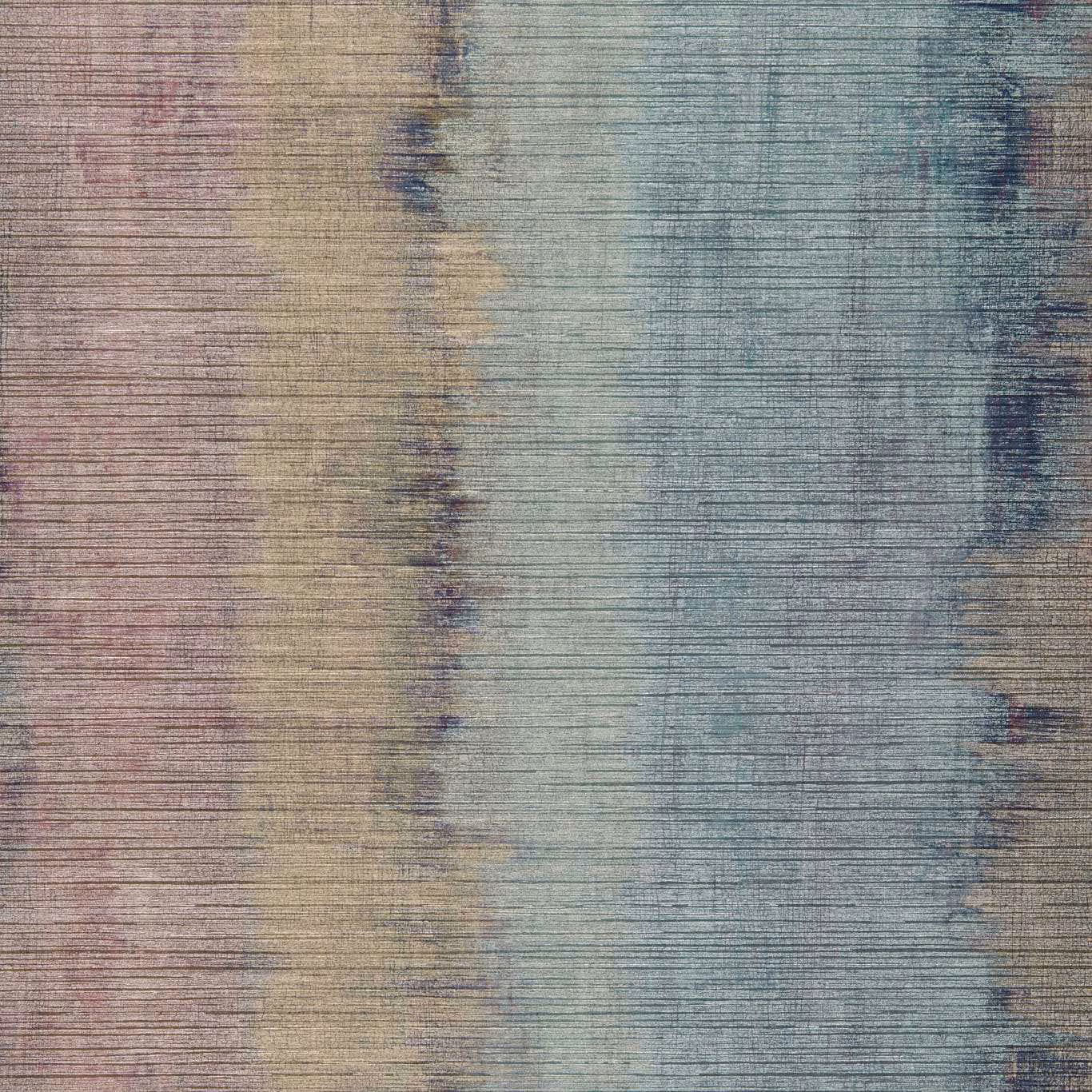 Amazonite blue-green wallpaper with rose, sand and dark blue vertical striations