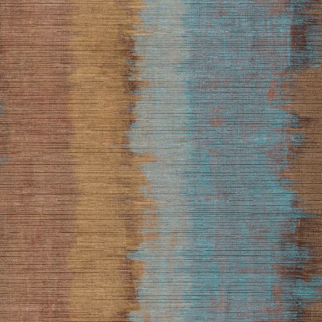 Apatite teal and hessian tan wallpaper with blurred vertical bands and fine horizontal striations