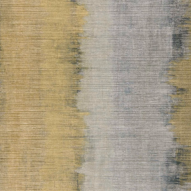 Brushed pyrite gold and silver-grey vertical bands with charcoal distressed edges