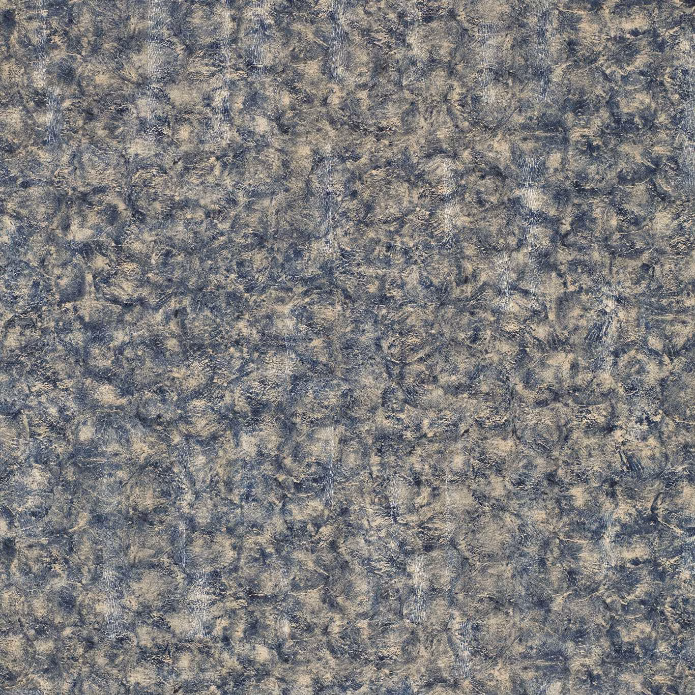 Midnight blue marble wallpaper with smoky cream veining and mottled mineral texture
