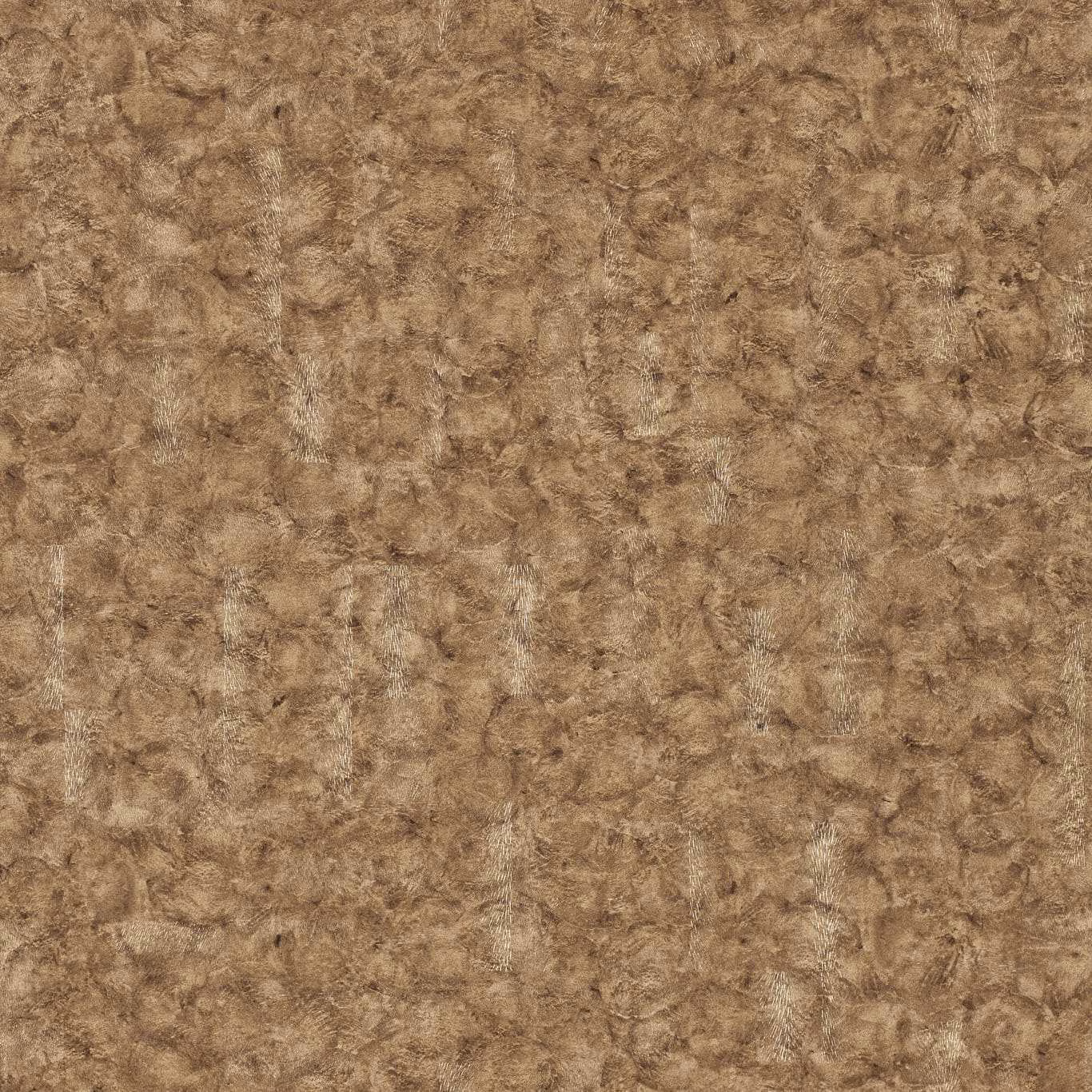 Warm sulphur-brown wallpaper with cloudy taupe marbling and pale gold highlights