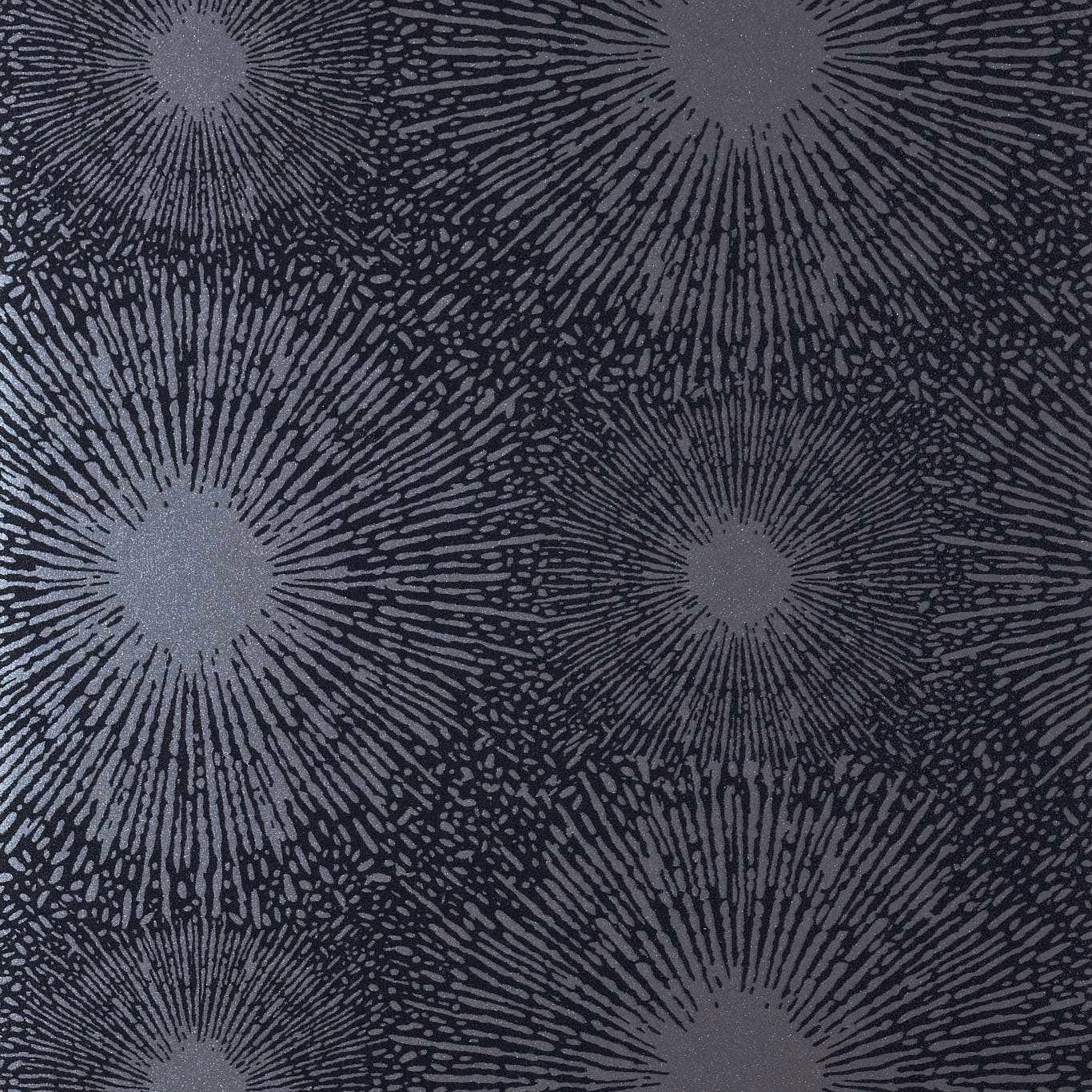 Near-black wallpaper with overlapping slate-grey radial bursts and finely textured rays
