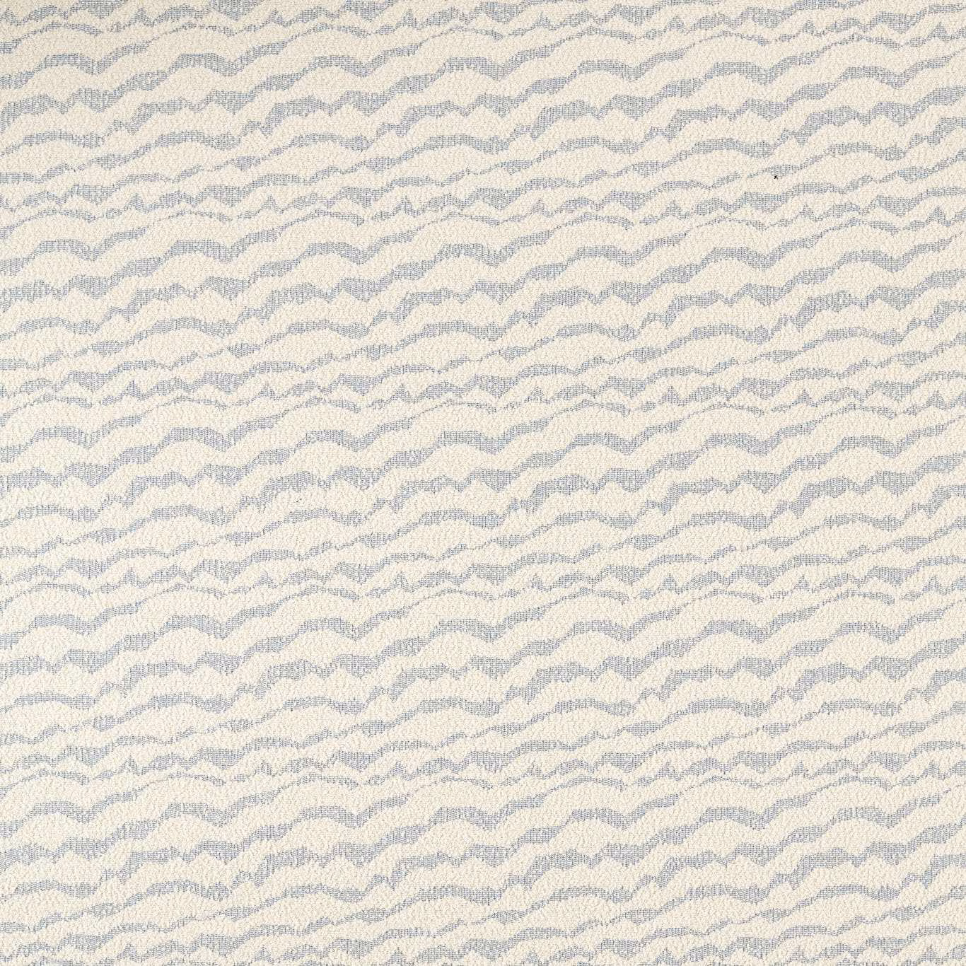 Pale denim-blue wavy bands woven across a soft cream textured fabric