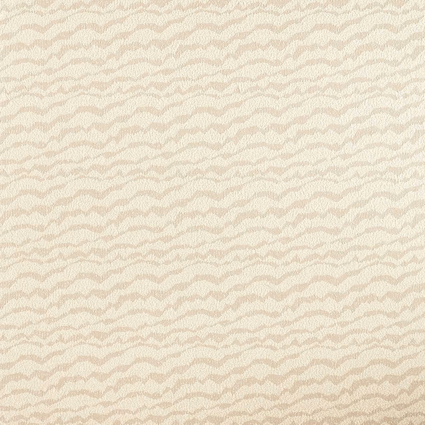 Ivory woven textile with closely spaced pale beige undulating lines