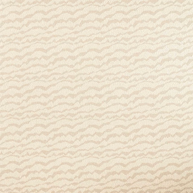 Ivory woven textile with closely spaced pale beige undulating lines