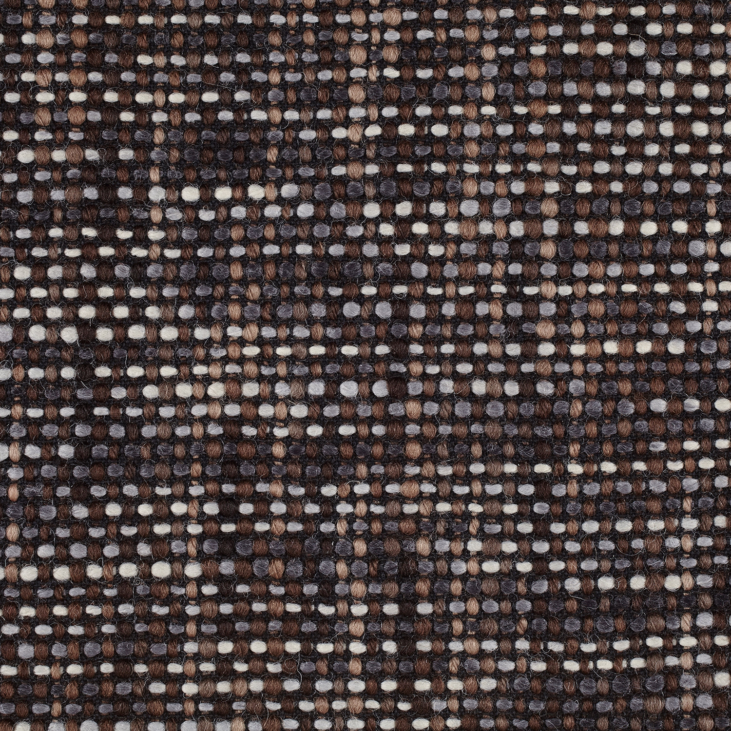 Close-up of dark liquorice weave with cream and taupe raised flecks