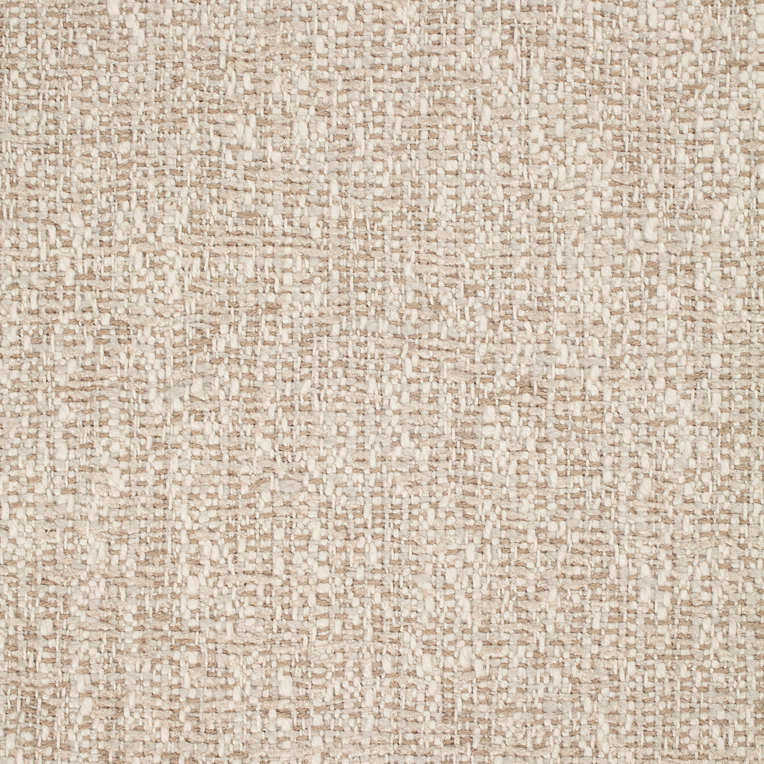 Close-up of warm oatmeal beige fabric with dense flecked slub weave