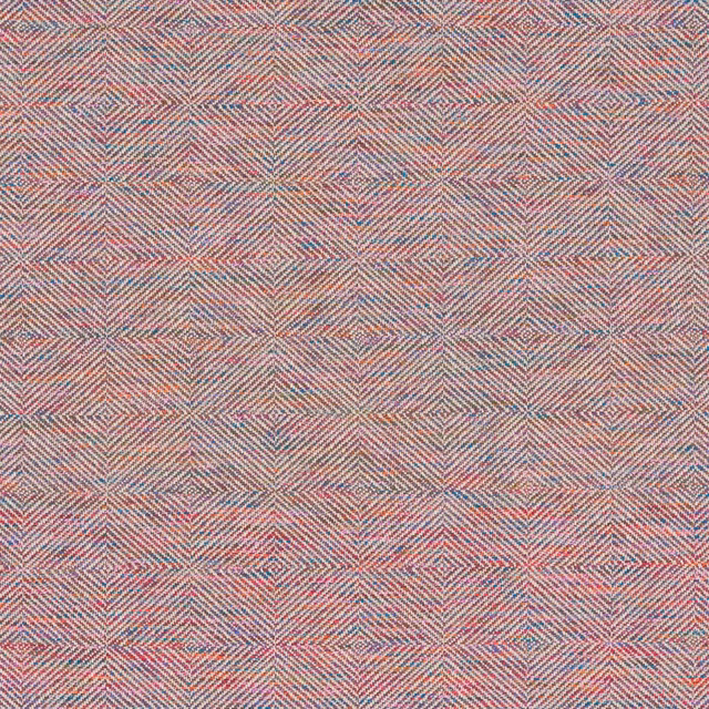 Muted coral, blue and grey micro-herringbone check with fine woven texture