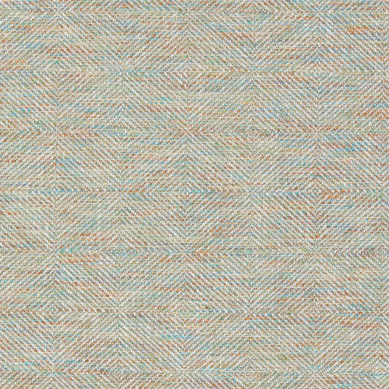 Pale green woven ground with turquoise, cream and rust flecks in fine bands