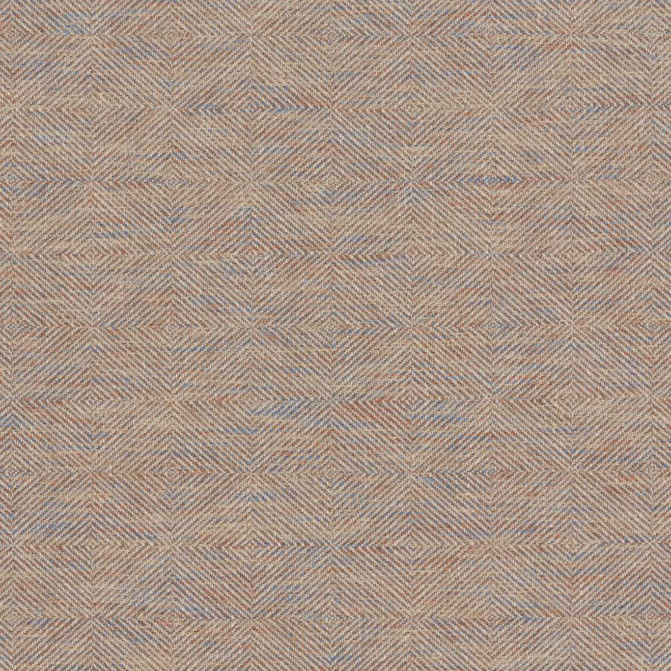 Muted seashell beige upholstery with fine taupe and blue-grey geometric zigzag weave