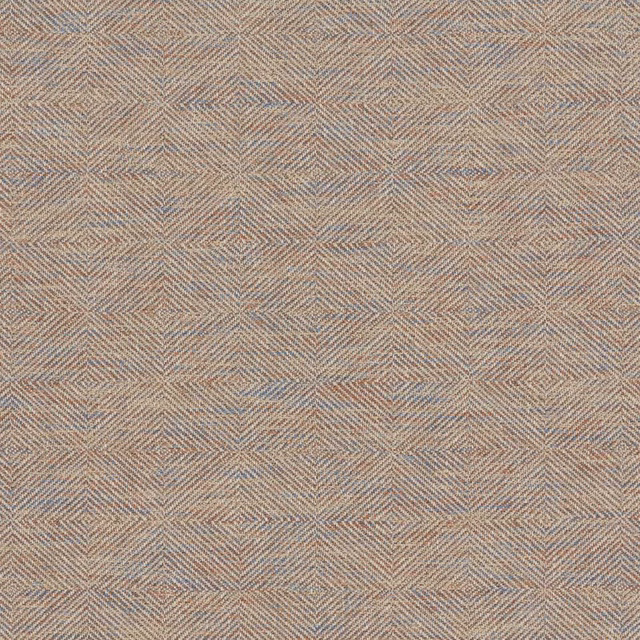 Muted seashell beige upholstery with fine taupe and blue-grey geometric zigzag weave