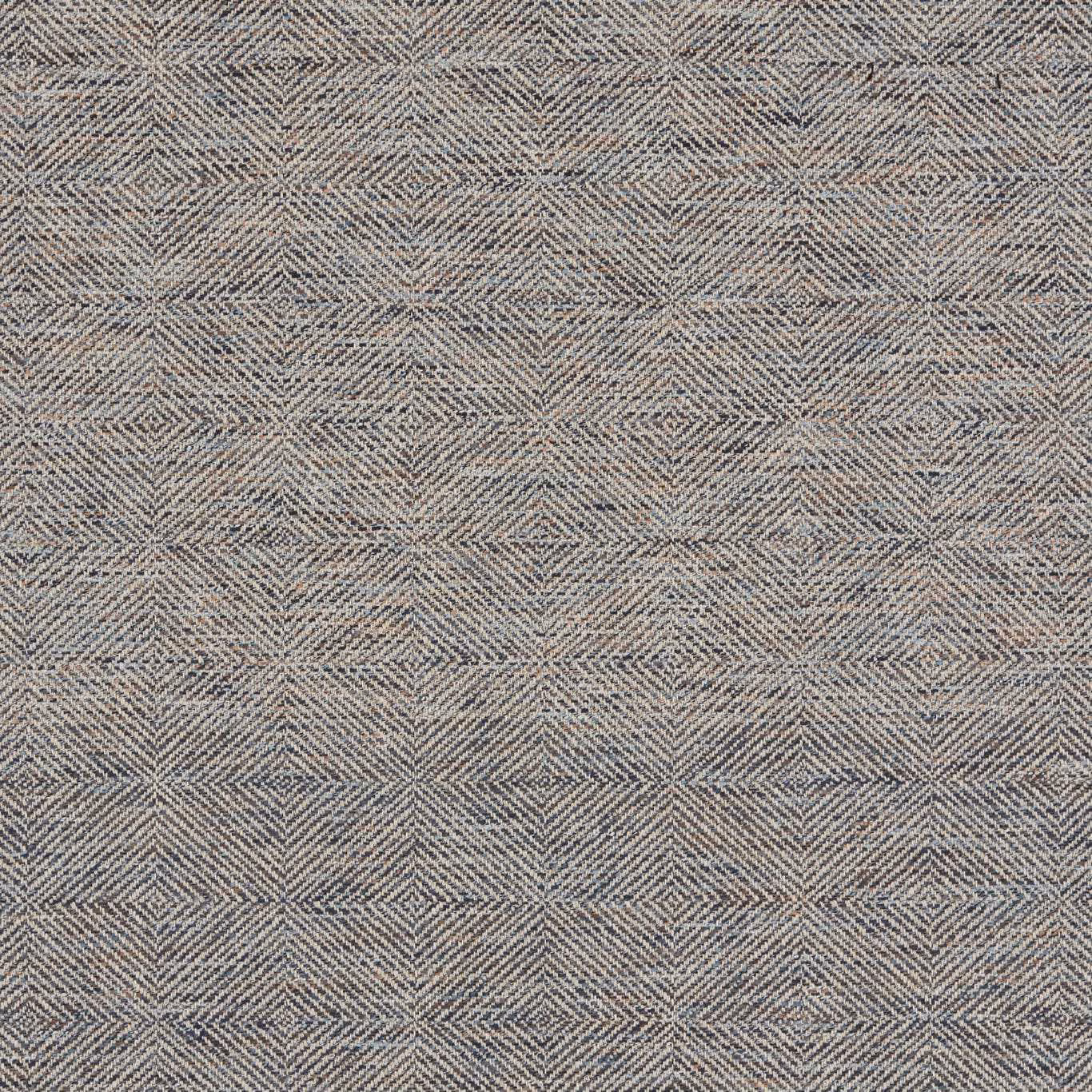 Muted taupe-grey woven textile with fine chevron bands and a crosshatched grid