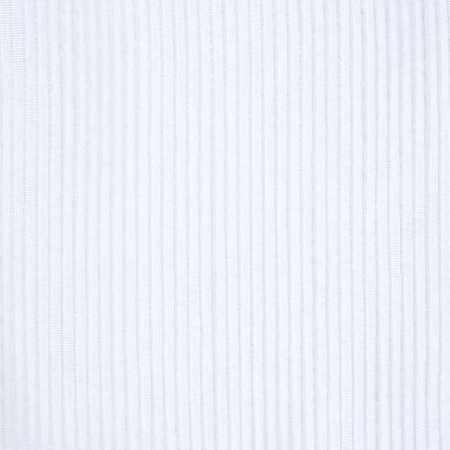 Pale ivory sheer with fine vertical stripes and a lightly translucent ribbed texture