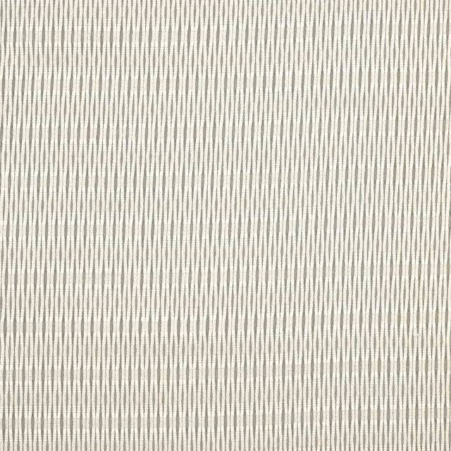Pebble-grey and chalk sheer fabric with fine elongated vertical lattice texture
