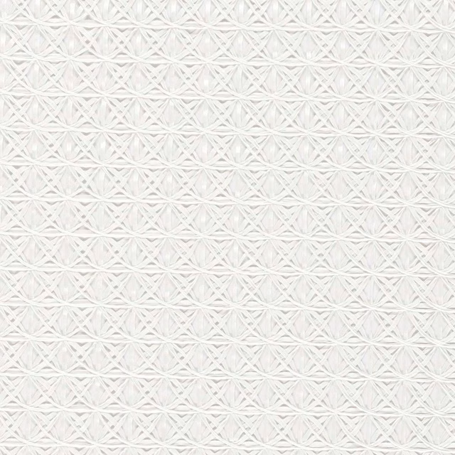 Chalk-white sheer with fine interlaced ribbon diamonds and softly raised woven texture