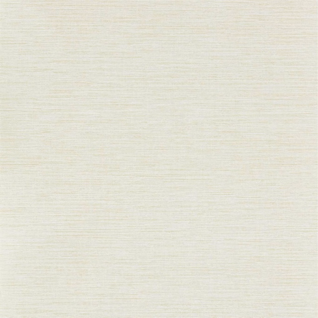 Pale eggshell wallpaper with fine horizontal striations and a cool green-grey cast