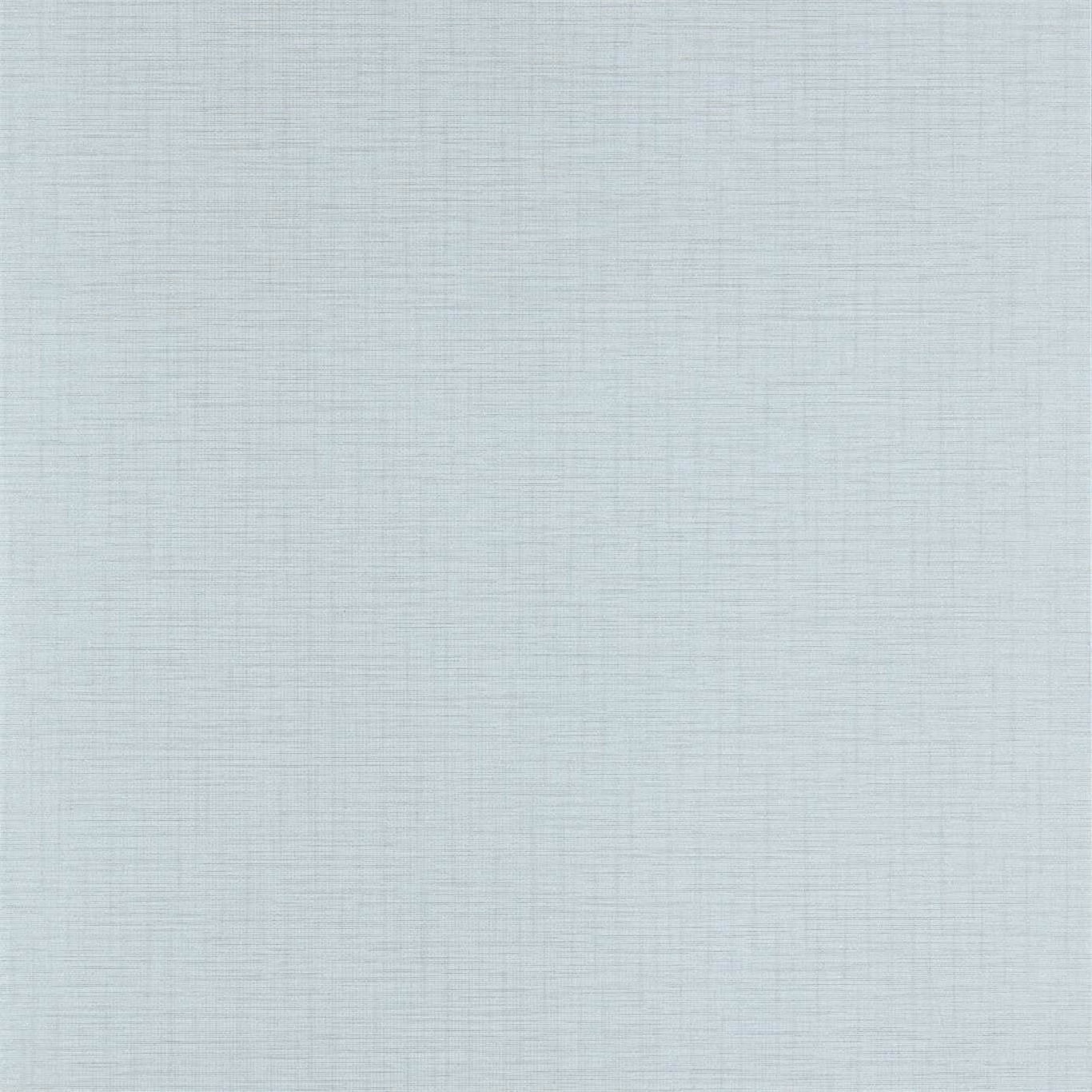 Pale blue-grey nickel wallpaper with fine crosshatched woven-look texture