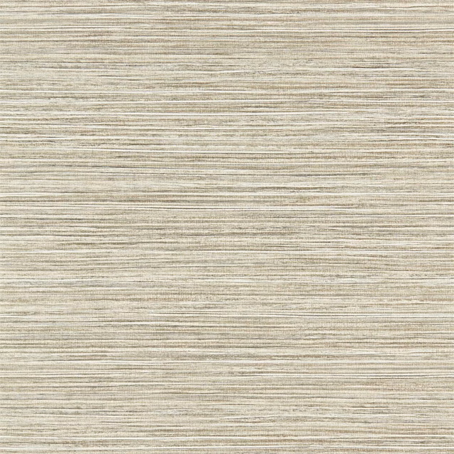 Warm greige wallpaper with fine horizontal driftwood striations and softly mottled texture