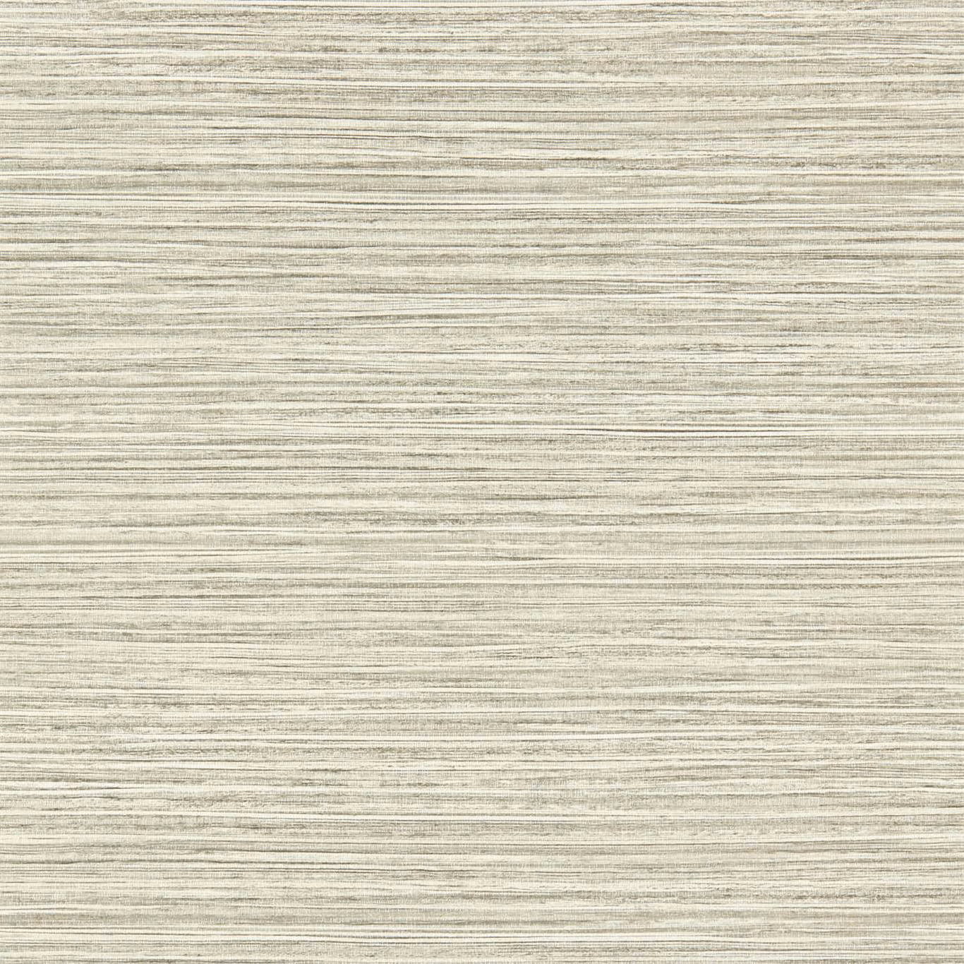 Pale greige wallpaper with fine horizontal grey and taupe striations