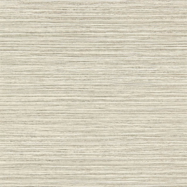 Pale greige wallpaper with fine horizontal grey and taupe striations