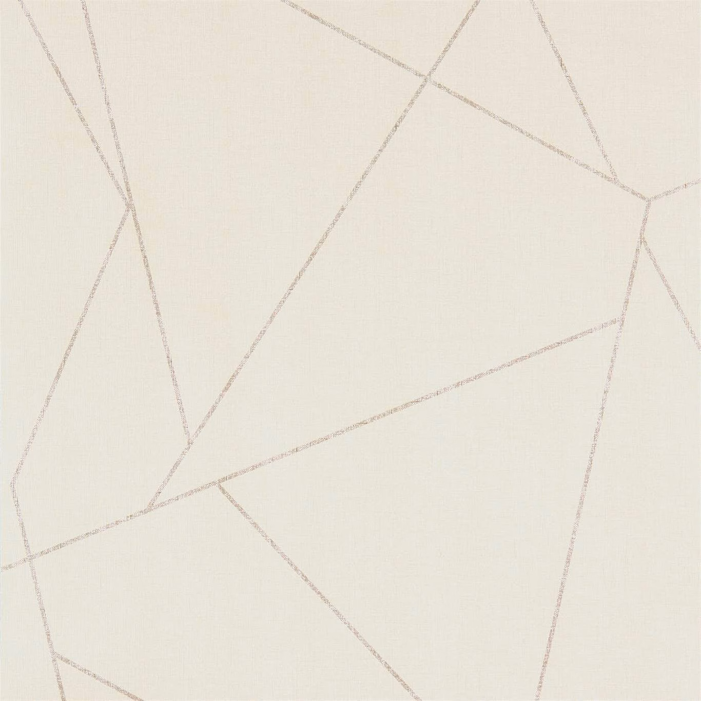 Warm ivory wallpaper with fine taupe angular lines and a softly textured surface
