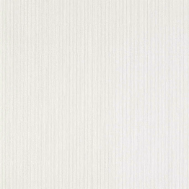 Cool white wallpaper with fine vertical ribbing and softly shaded linear texture