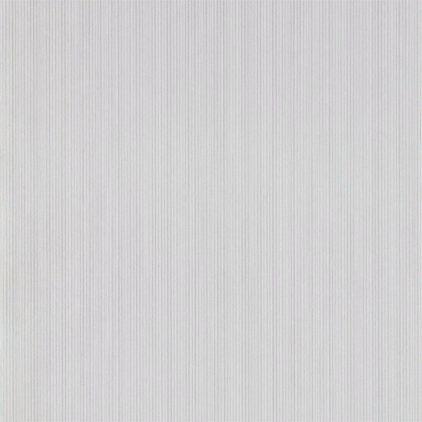 Cool pale grey wallpaper with fine vertical ribbed texture catching the light