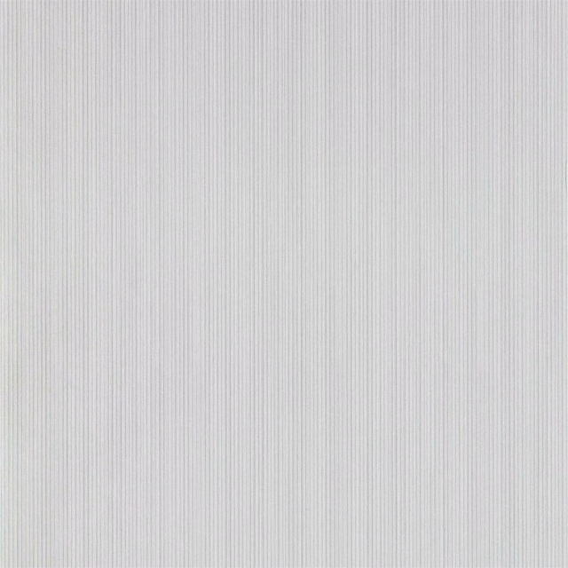 Cool pale grey wallpaper with fine vertical ribbed texture catching the light