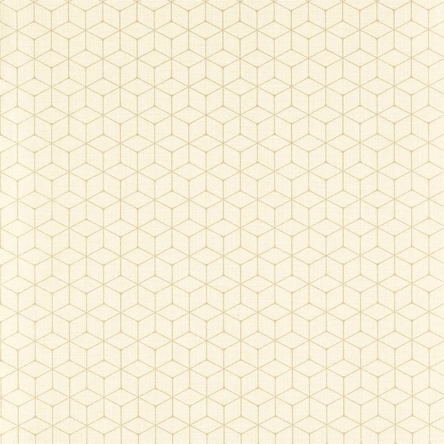 Pale maize wallpaper with fine beige geometric cube lattice and subtle surface grain