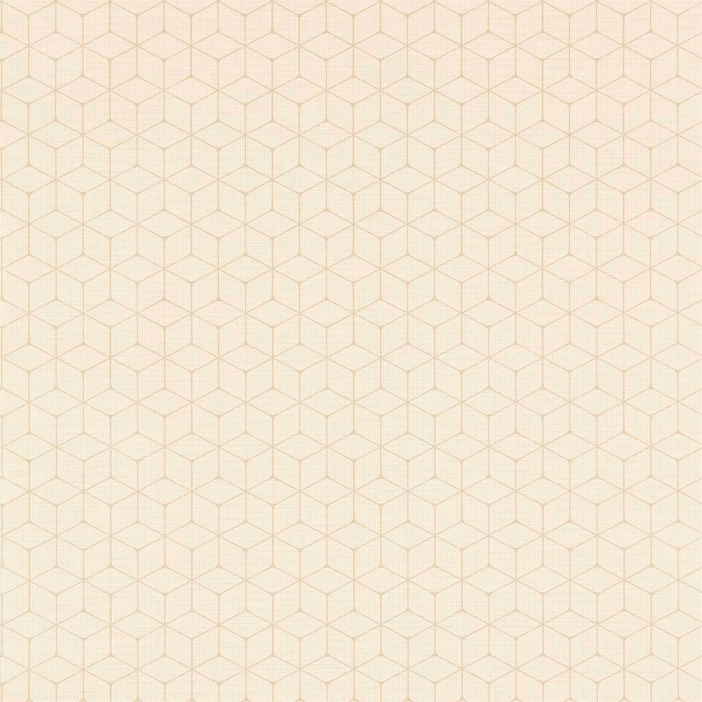 Warm nude wallpaper with fine interlocking geometric lines and subtle surface grain